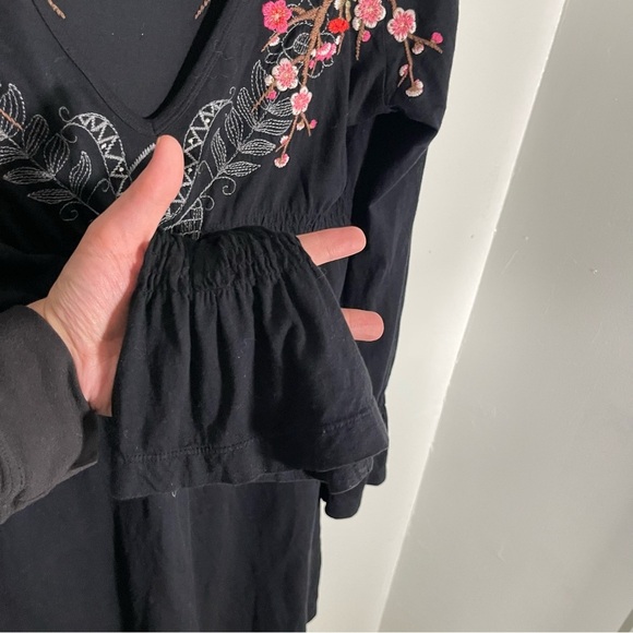 Johnny Was JWLA Floral Embroidered Tunic Mini Dress Bohemian Festival Breathable - Picture 9 of 9